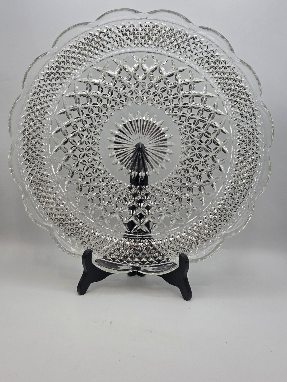Vintage Anchor Hocking Wexford Cupped Edge Torte Plate